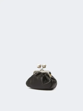 Geantă Nappa din piele de oaie, model Nano Pasticcino, negru